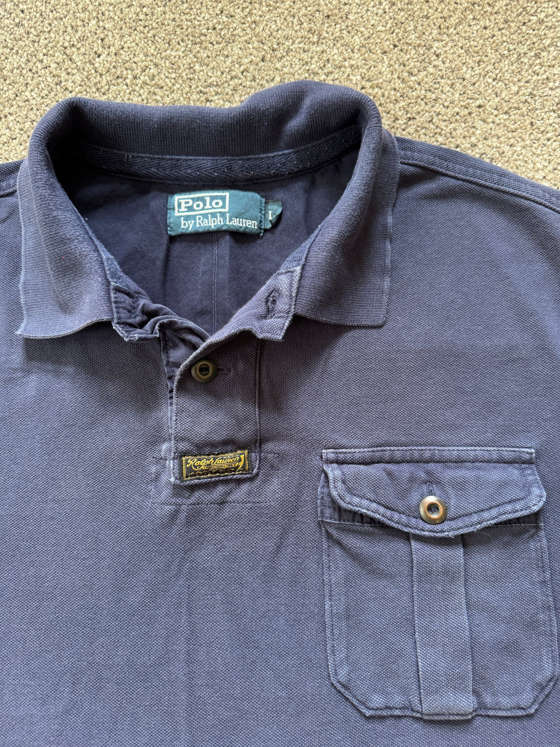 Large Ralph Lauren Navy Chest Pocket Polo Shirt