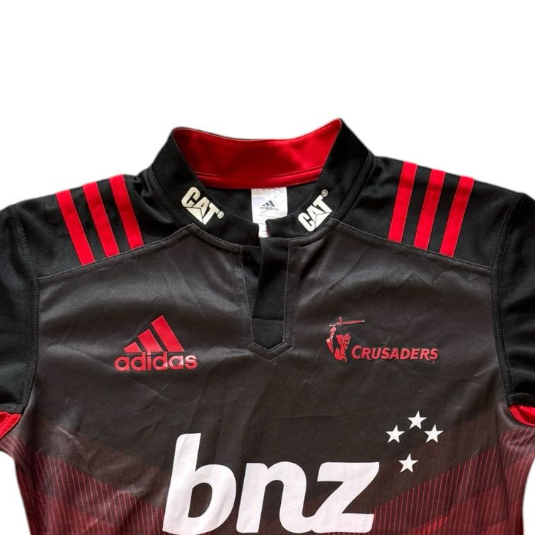 Medium Adidas Black and Red Crusaders Rugby Shirt