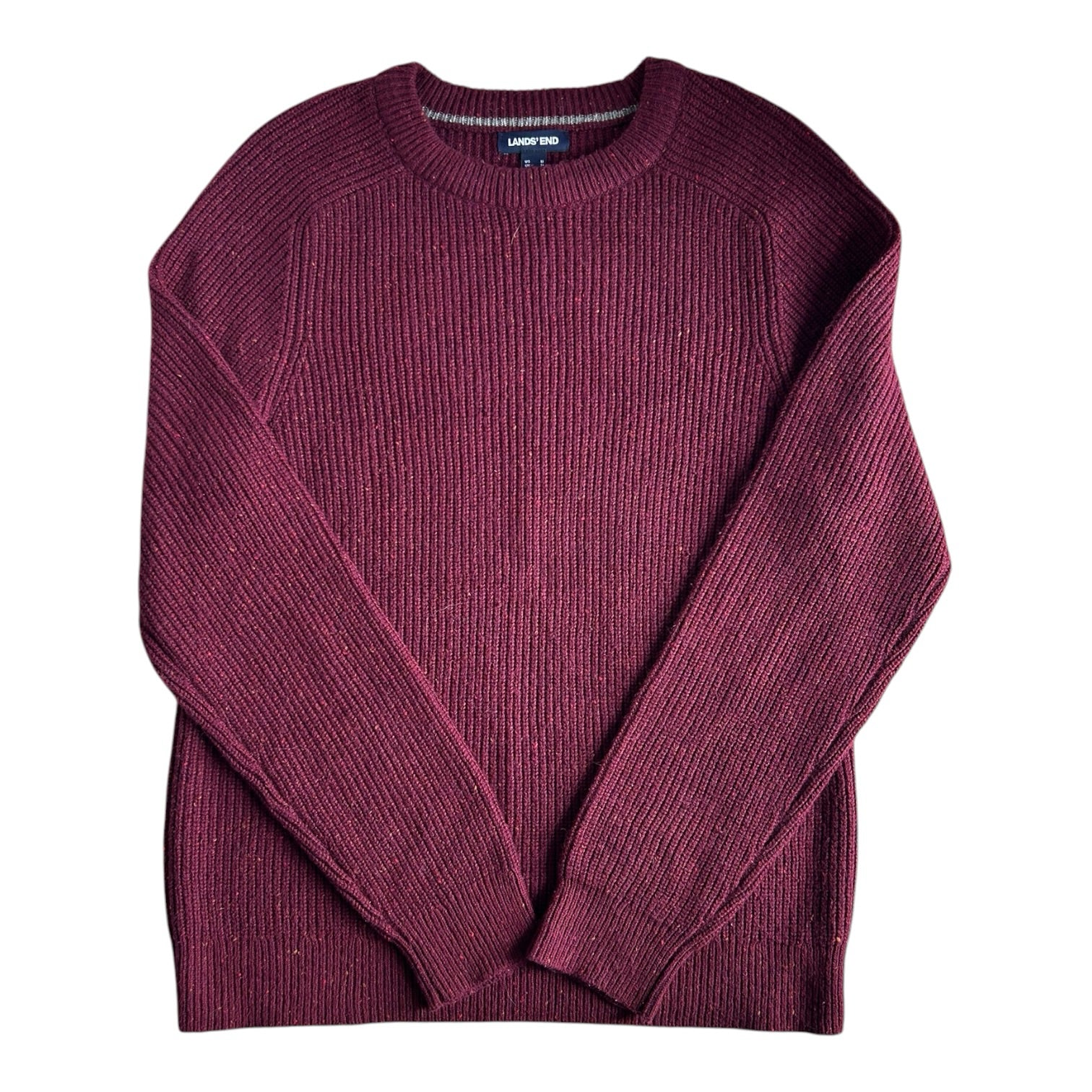 Medium Lands' End Burgundy Red Knitted Jumper