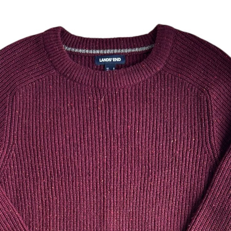 Medium Lands' End Burgundy Red Knitted Jumper