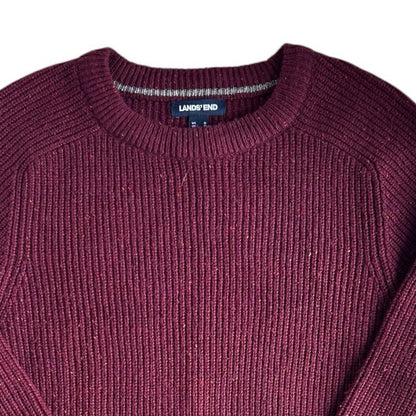 Medium Lands' End Burgundy Red Knitted Jumper