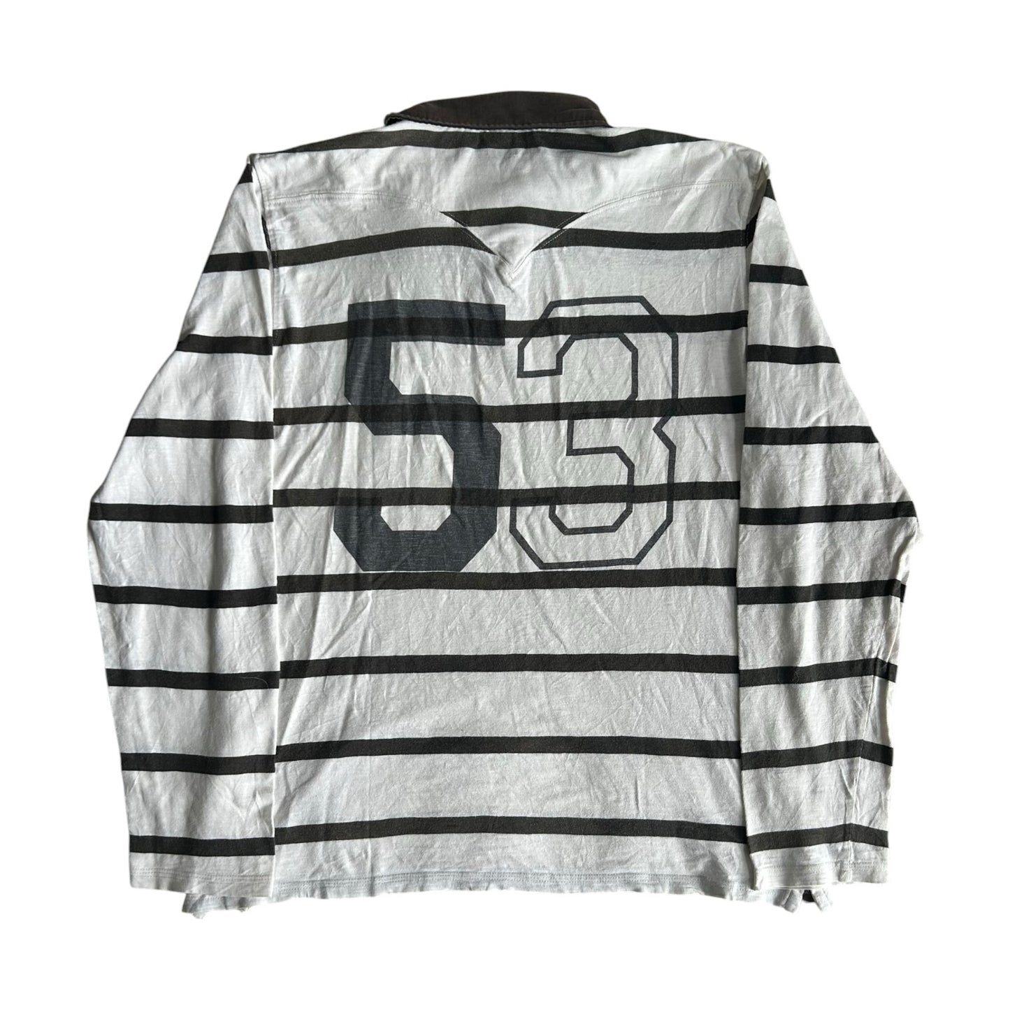 Medium Levi's White and Black Rugby Shirt