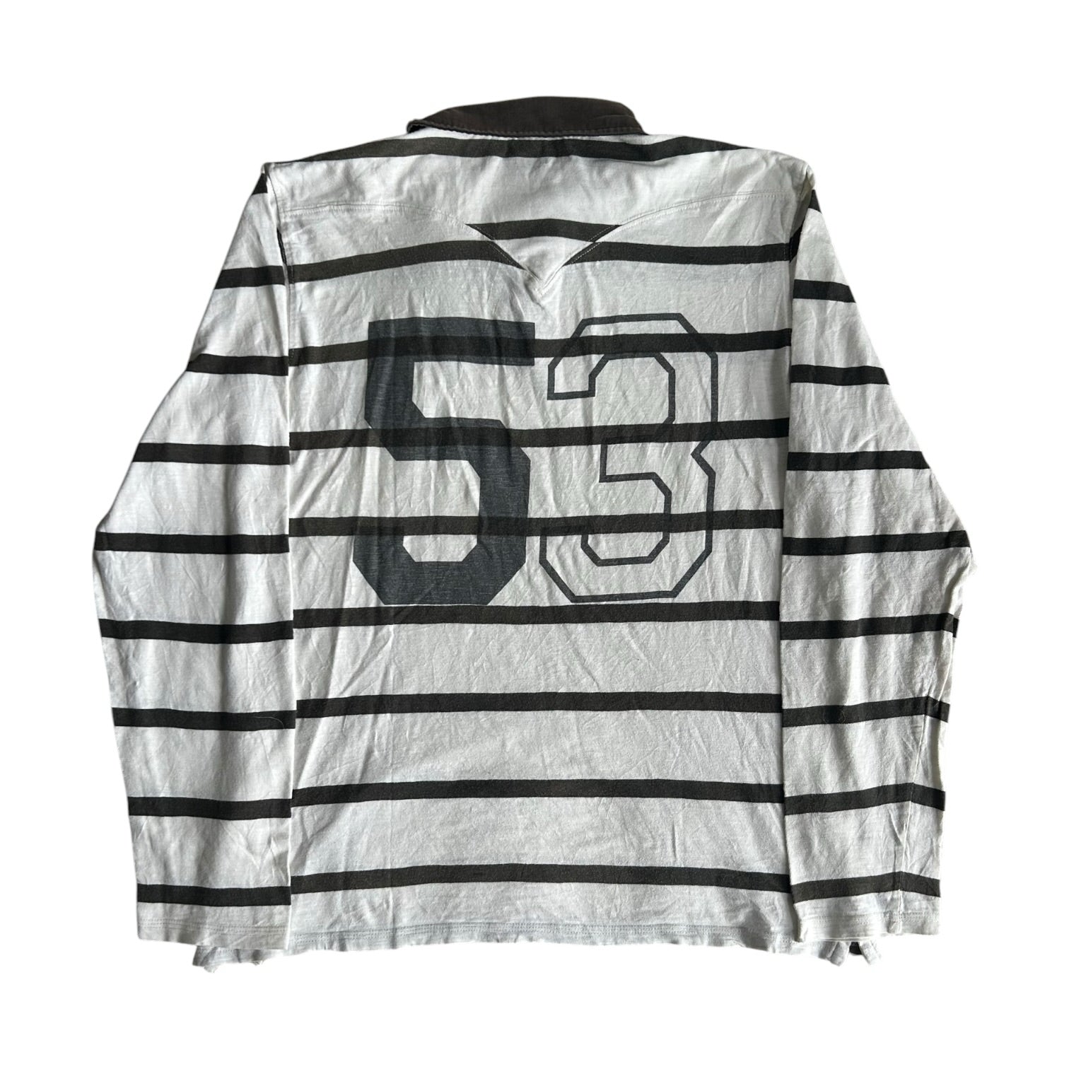 Medium Levi's White and Black Rugby Shirt
