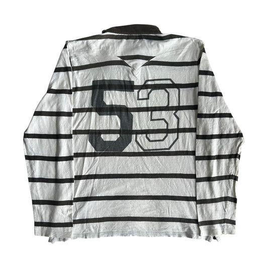 Medium Levi's White and Black Rugby Shirt