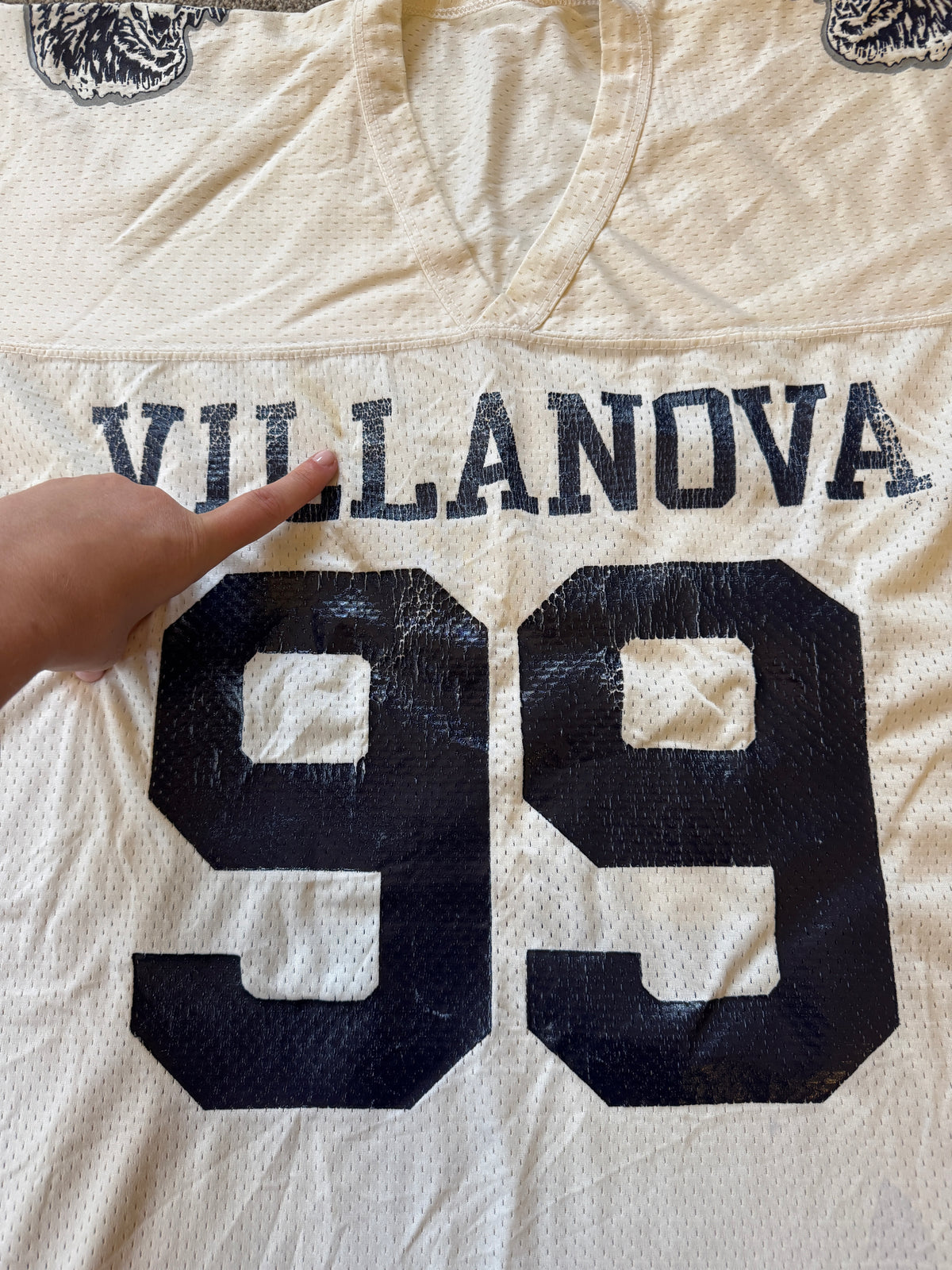 1980s Extra large Champion White Villanova Wildcats NCAA Jersey