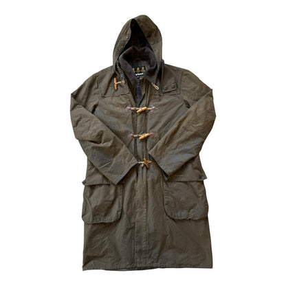Medium Barbour Olive Green A651 Classic Duffle Waxed Jacket