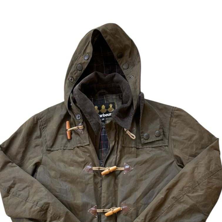Medium Barbour Olive Green A651 Classic Duffle Waxed Jacket
