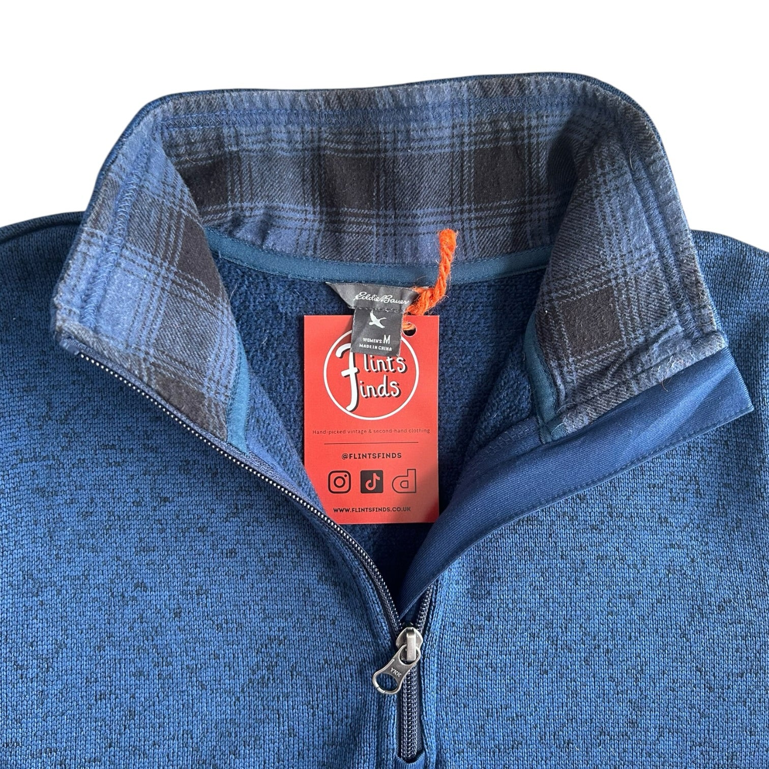 Woman's Medium Eddie Bauer Blue 1/4 Zip Fleece