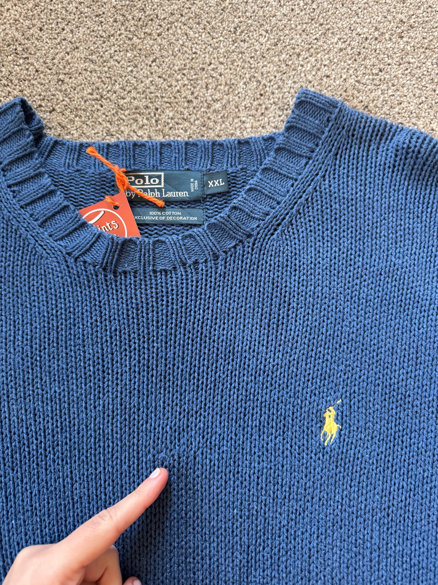 XXL Ralph Lauren Blue Heavy Knitted Jumper