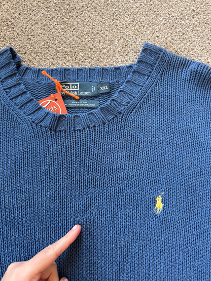 XXL Ralph Lauren Blue Heavy Knitted Jumper