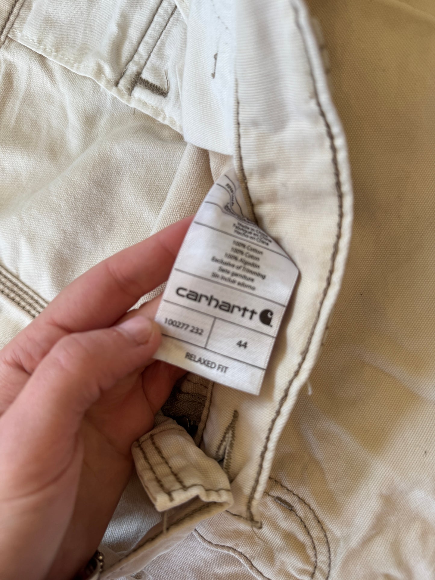 44" Carhartt Beige Cargo Shorts