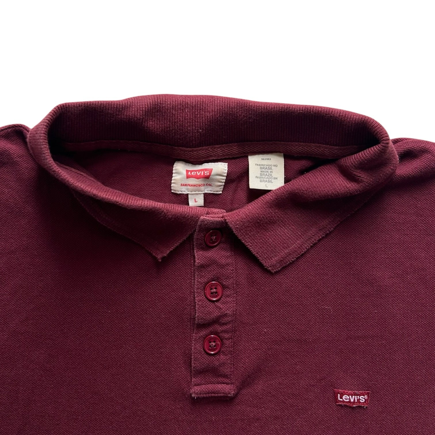 Large Levi's Burgundy Red Polo Shirt