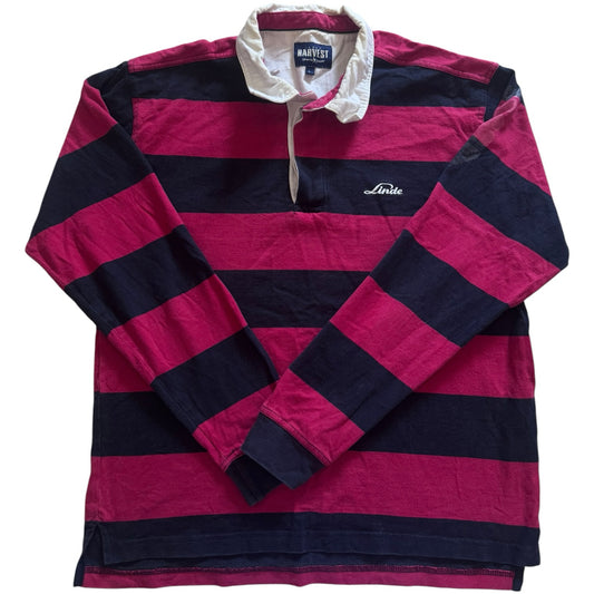 Large Harvest Navy and Pinky Red Rugby Shirt