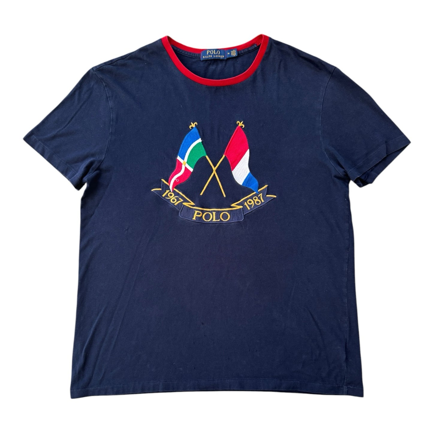 Medium Ralph Lauren Navy Cross Flags T-Shirt