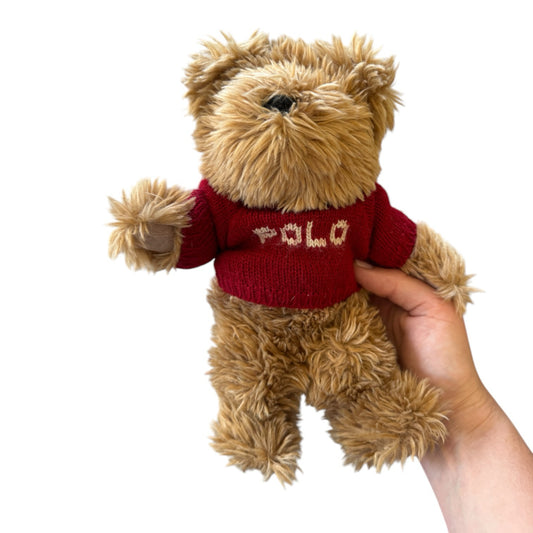 Ralph Lauren 2002 Small Brown Polo Teddy Bear with Red Jumper