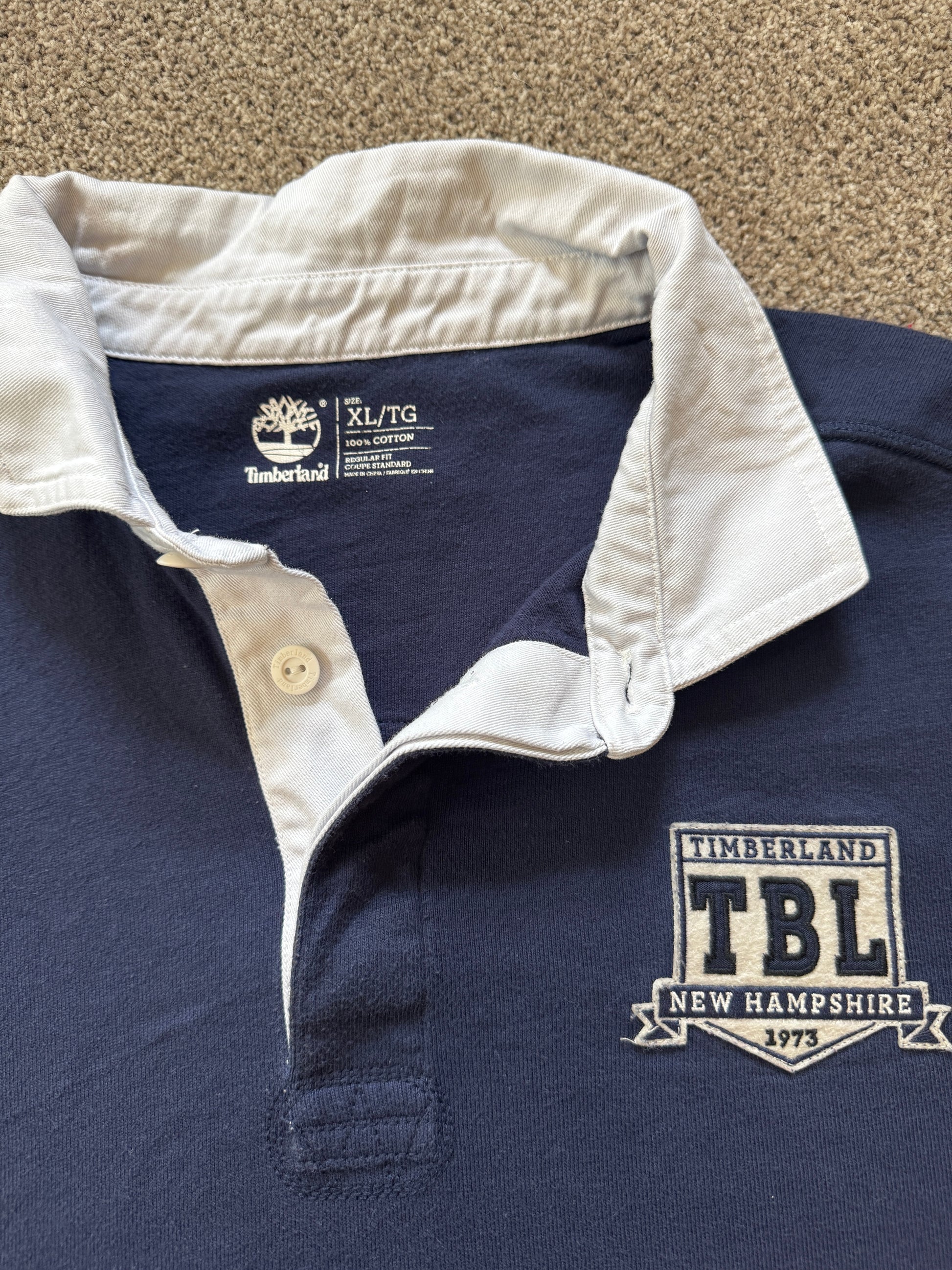 Extra large Timberland Navy Rugby Shirt