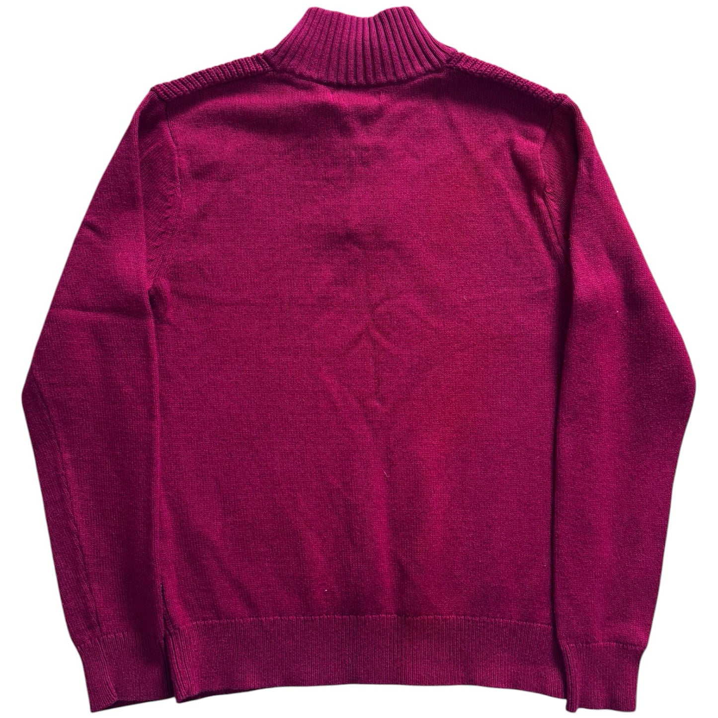 Small Nautica Red Knitted 1/4 Button Jumper