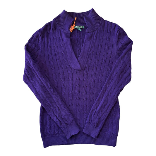 Woman's Medium Ralph Lauren Purple Cable Knit Jumper