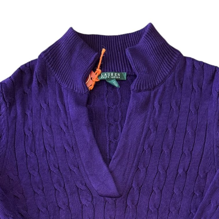 Woman's Medium Ralph Lauren Purple Cable Knit Jumper