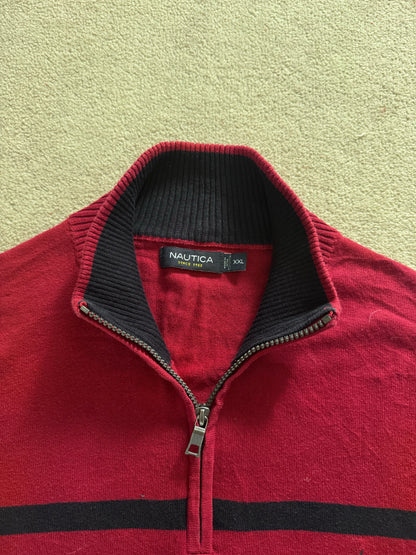 XXL Nautica Burgundy Red 1/4 Zip Jumper
