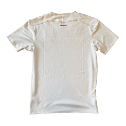 Medium England Canterbury White Rugby Shirt - stained