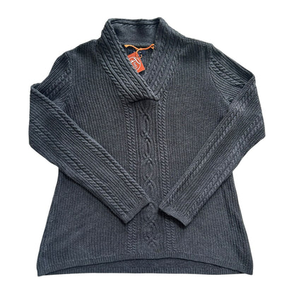 Woman's Large Nautica Grey Knitted Shawl Neck Jumper