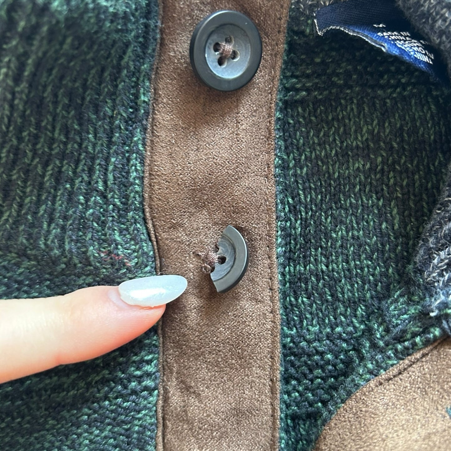 Medium Chaps Green 1/4 Button Jumper