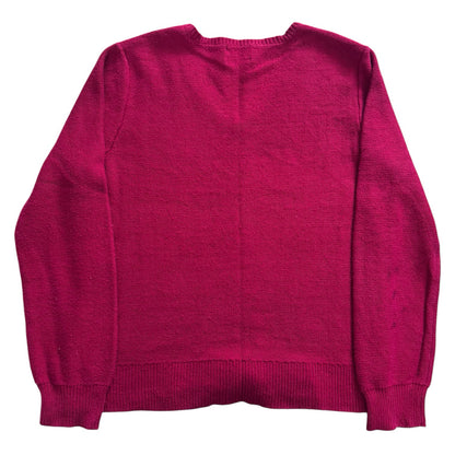 Extra large Chaps Pink V-Neck Cable Knit Jumper