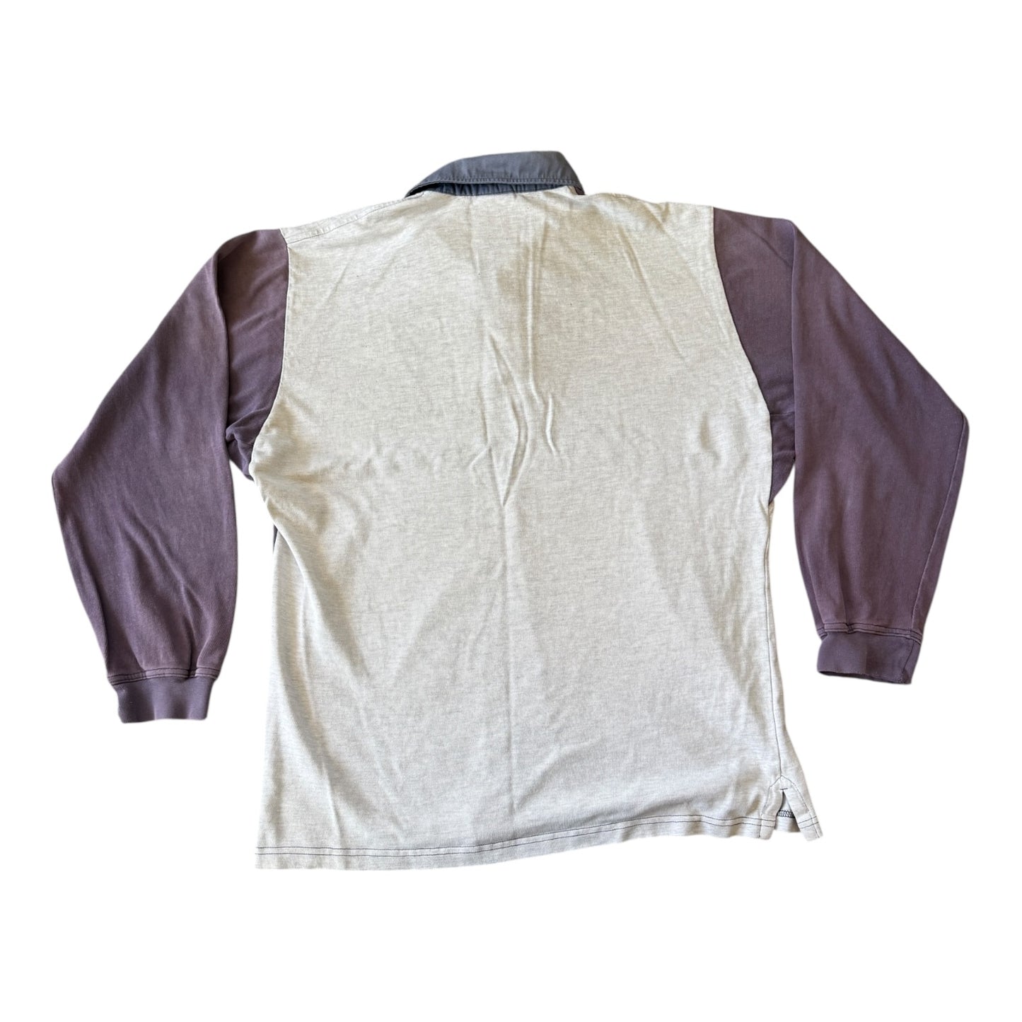 Large Adidas Grey And Purple Rugby Shirt