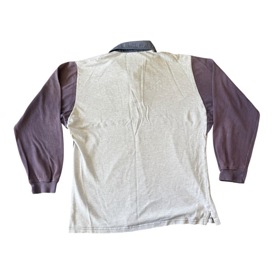 Large Adidas Grey And Purple Rugby Shirt