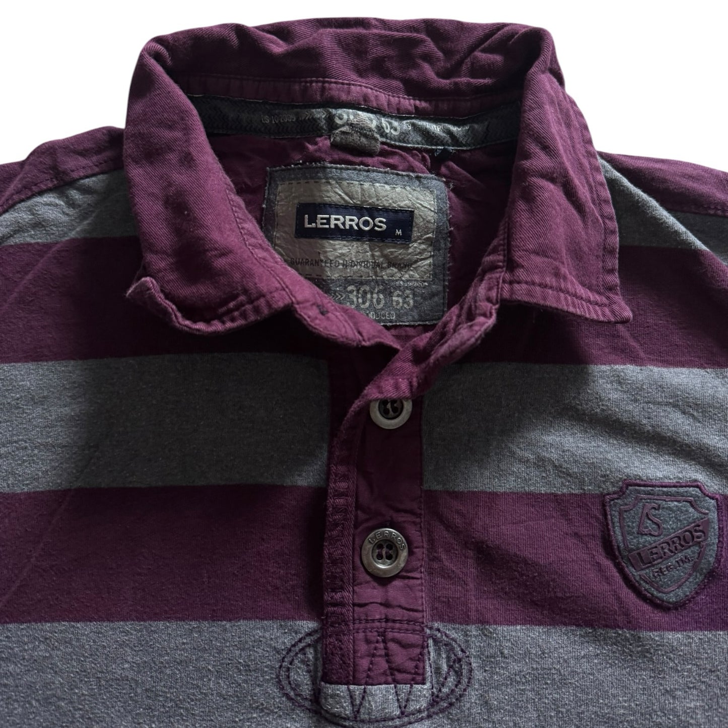 Medium Lerros Purple and Grey Rugby Shirt
