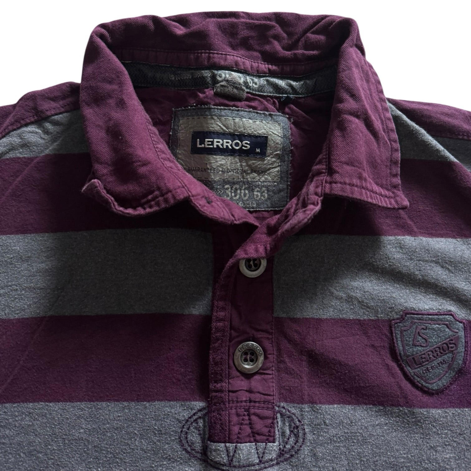 Medium Lerros Purple and Grey Rugby Shirt