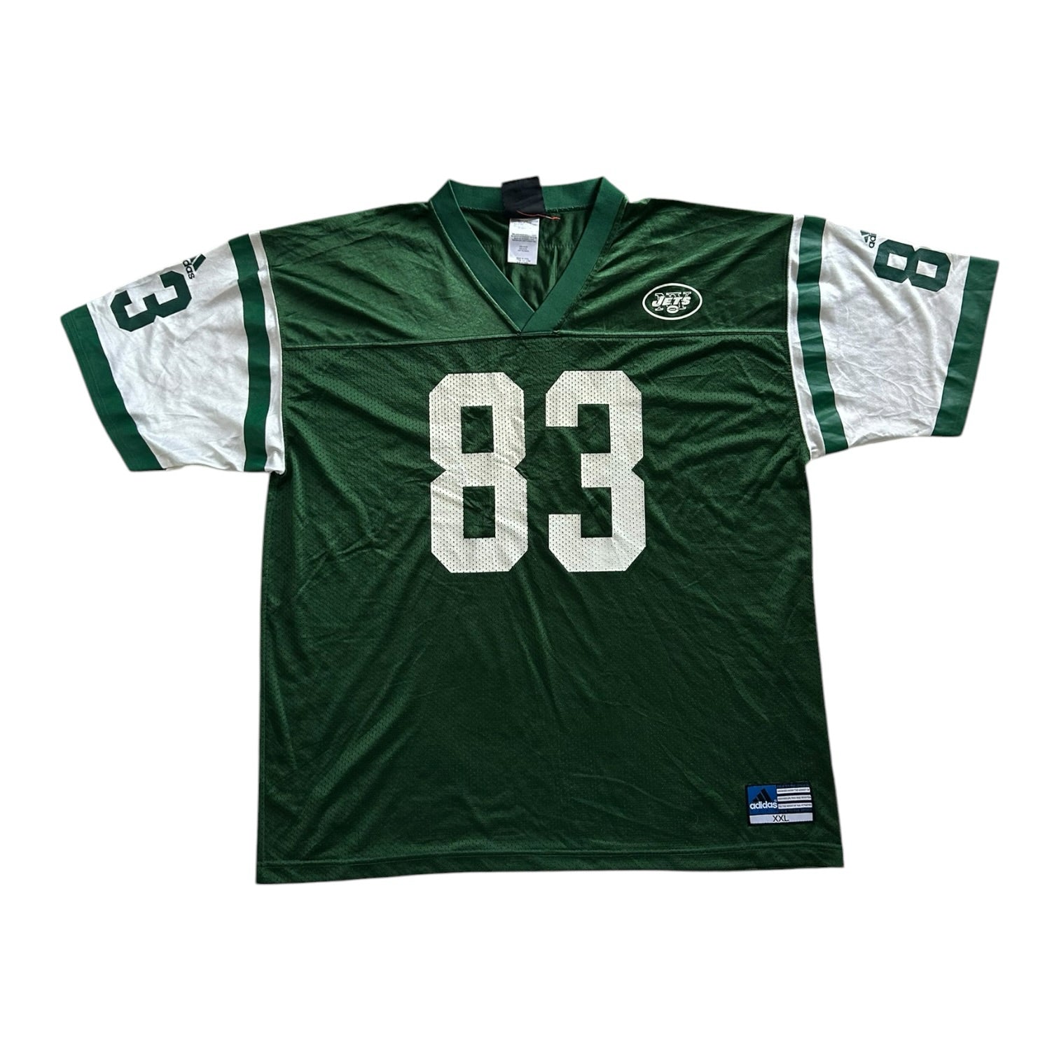 2002-04 XXL Adidas Green New York Jets 83 Moss NFL Jersey
