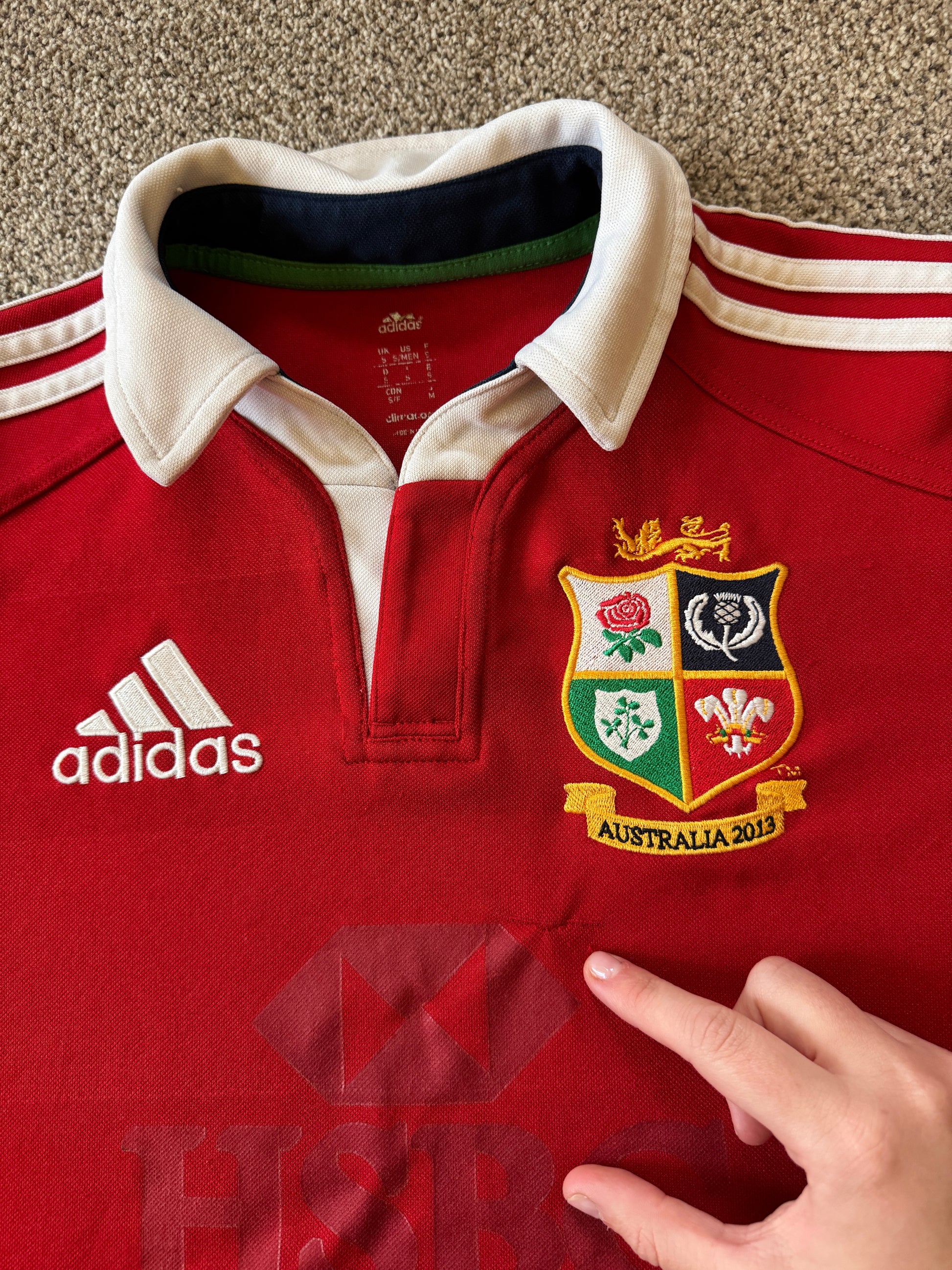 Small Adidas 2013 Lions Red Rugby Shirt