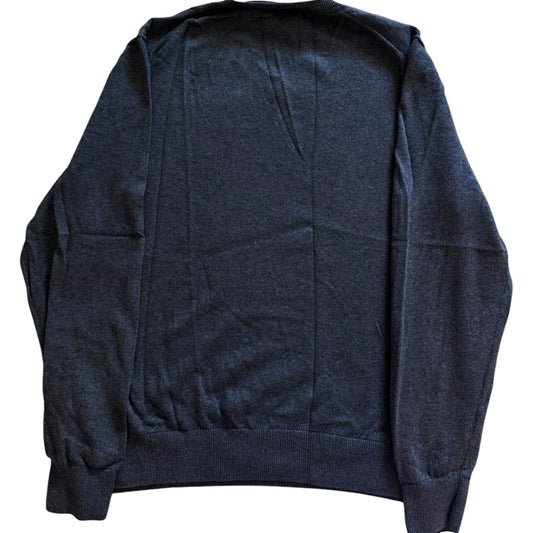 Medium Nautica Washed Navy Blue V-Neck Jumper