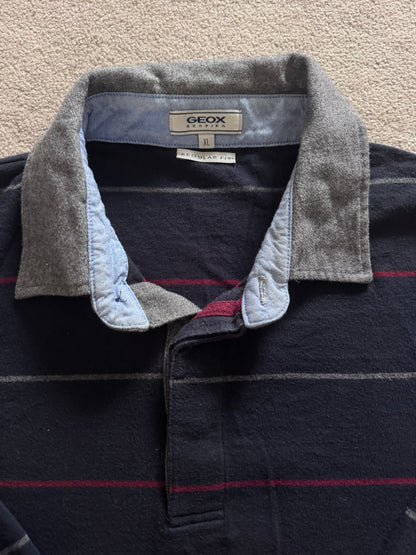 Extra large Geox Navy, Red and Grey Rugby Shirt