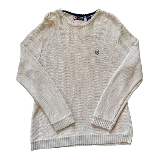 Large Chaps Beige Herringbone Knitted Jumper