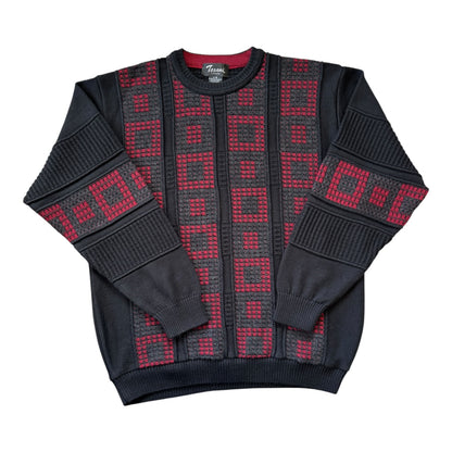 Large Tosani Black and Red Funky Knit