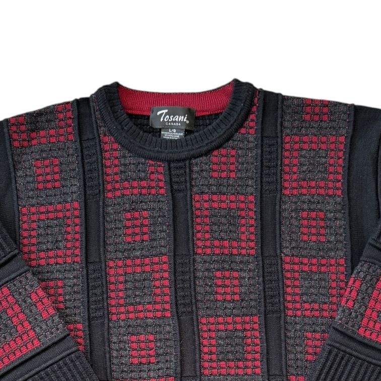 Large Tosani Black and Red Funky Knit