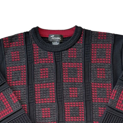 Large Tosani Black and Red Funky Knit