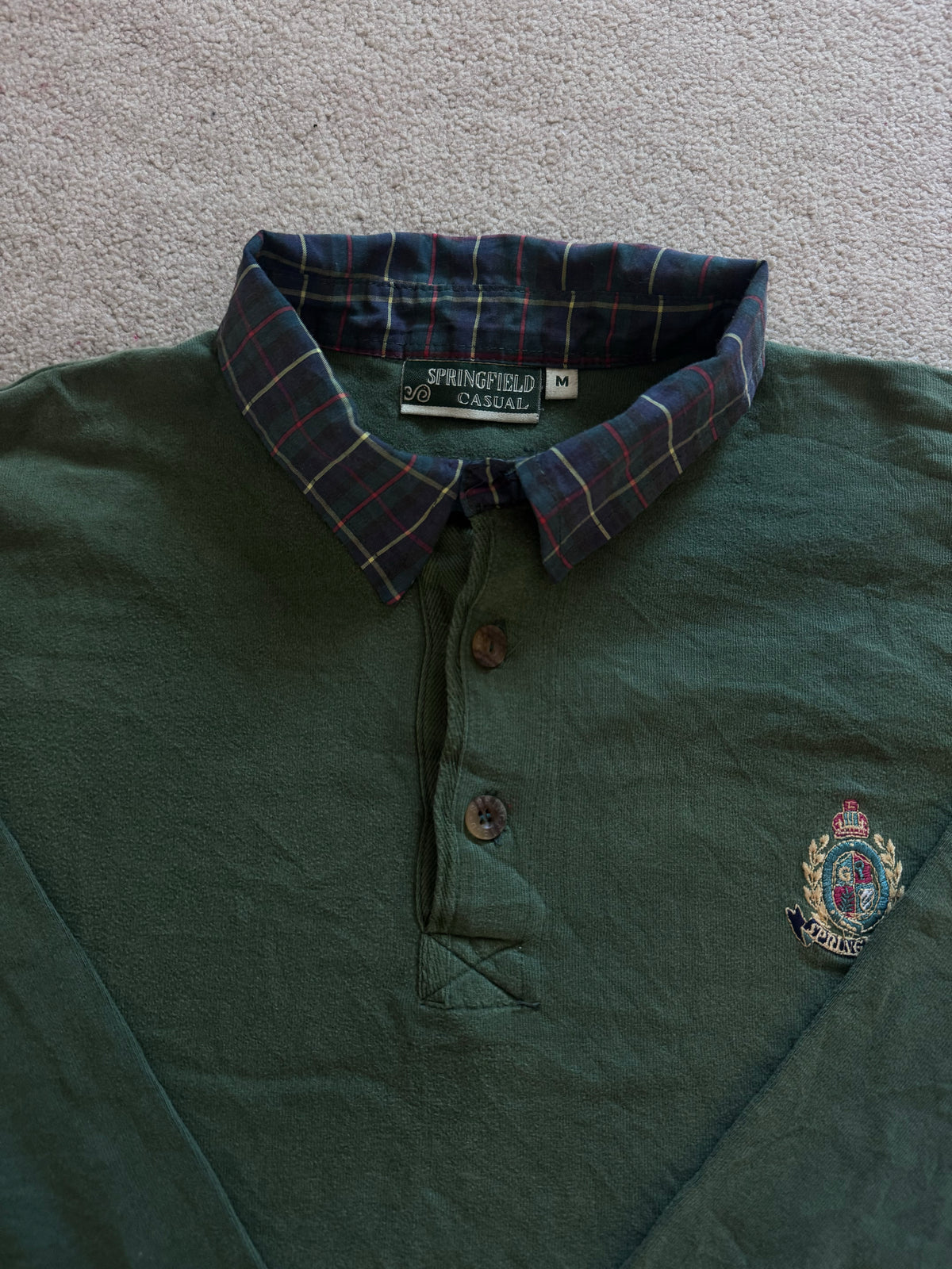 Medium Springfield Green Rugby Shirt