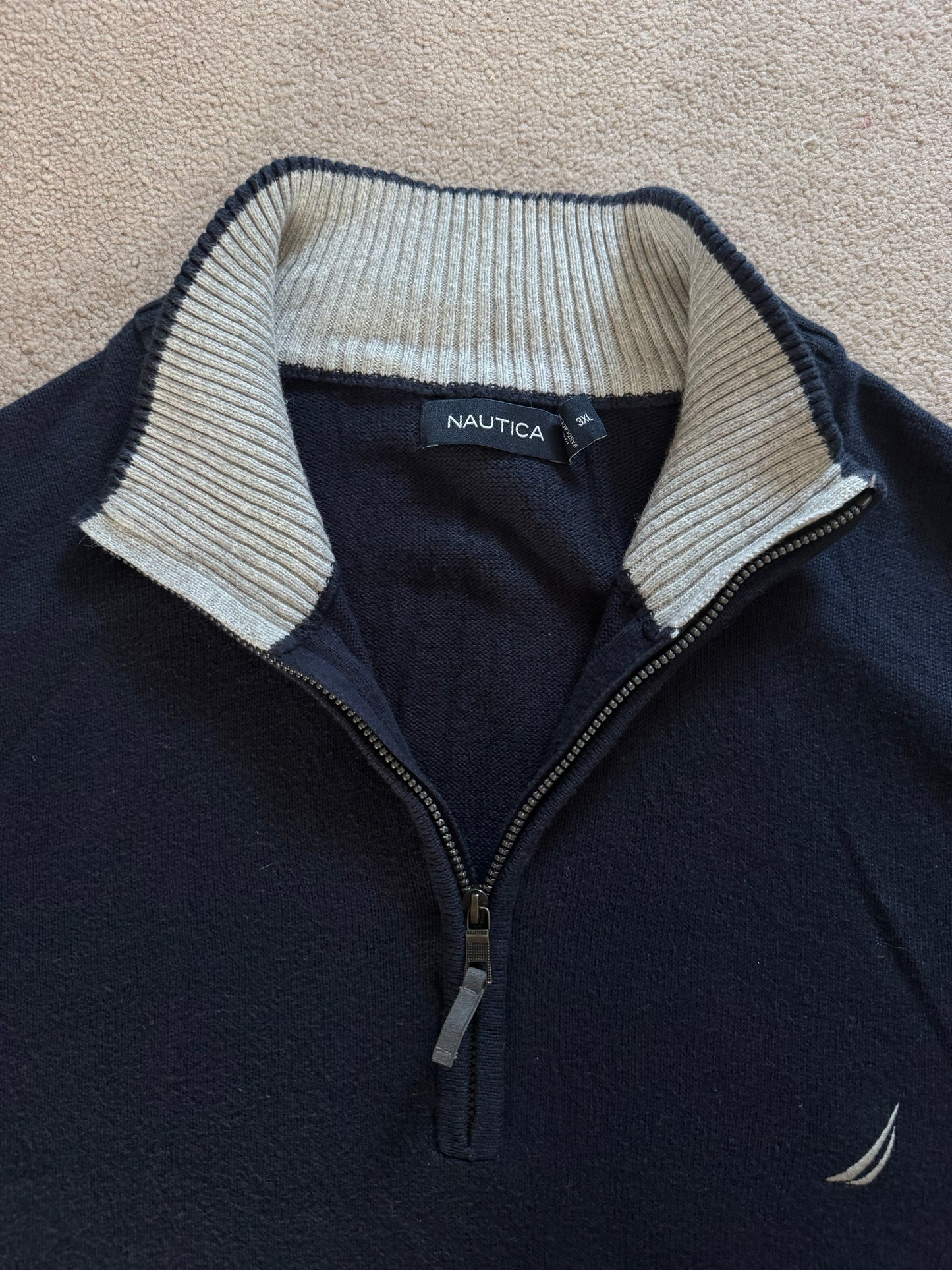 3XL Chaps Navy 1/4 Zip Jumper