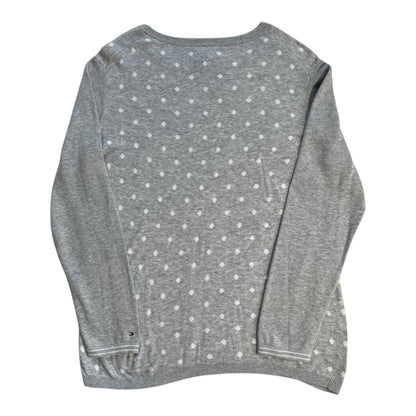 Woman's Large Tommy Hilfiger Grey Spotted Thin Jumper
