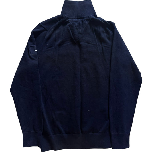 Medium Tommy Hilfiger Navy with Red and White Stripe 1/4 Zip