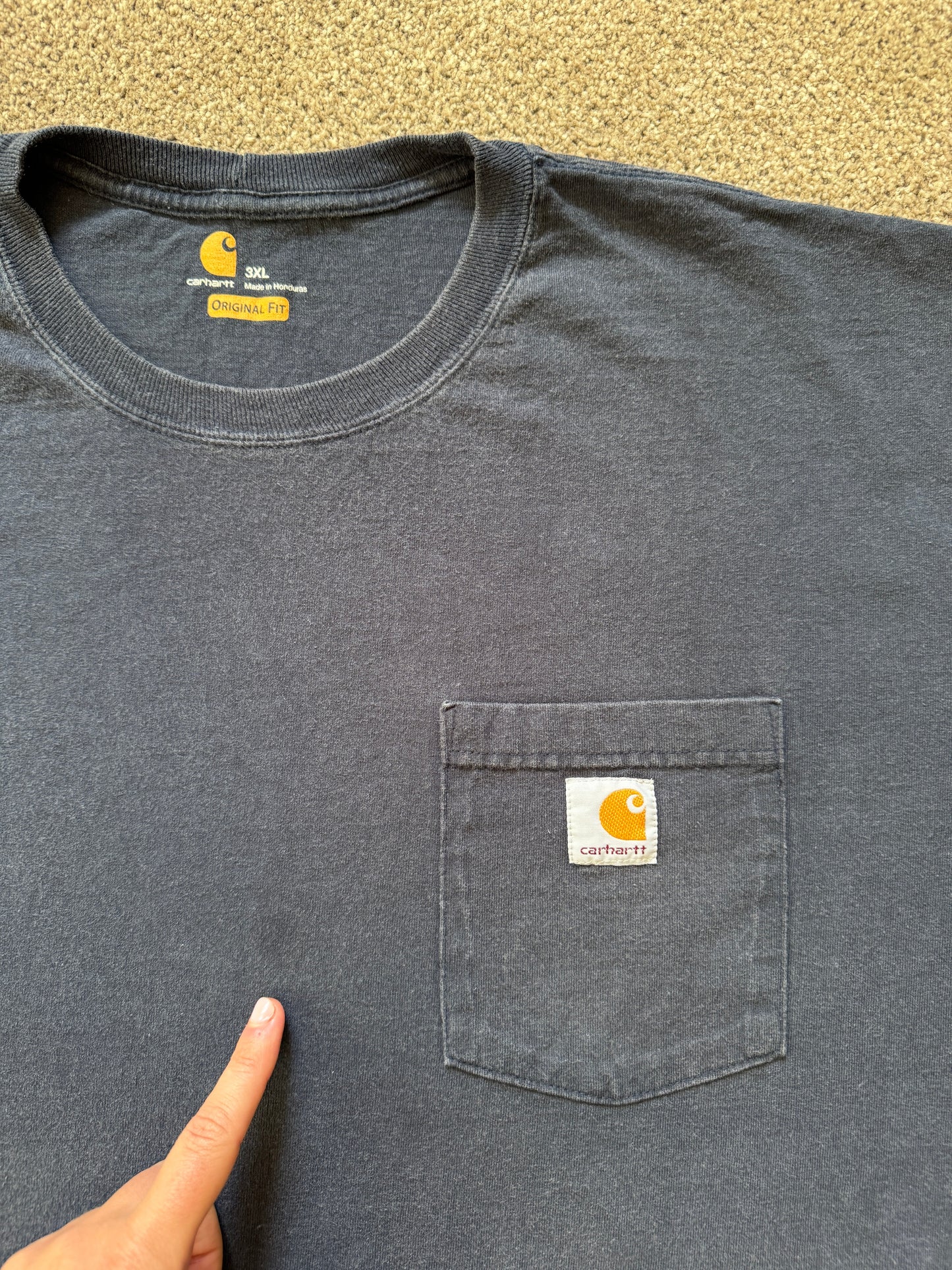 3XL Carhartt Navy Pocket T-Shirt