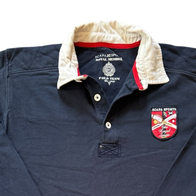 Small Scapa Sports Navy Rugby Shirt