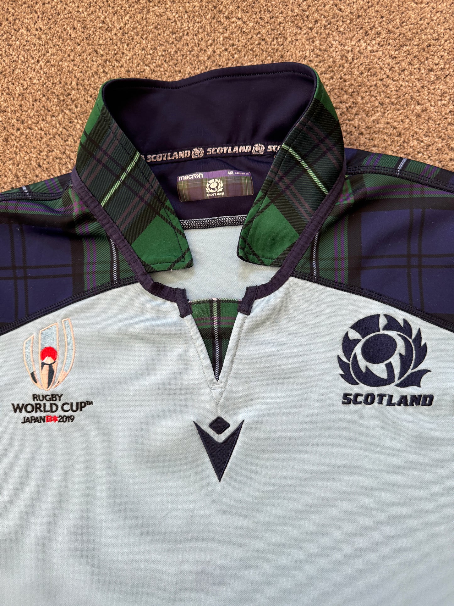 4XL 2019 Scotland Rugby Russell Blue Rugby Shirt