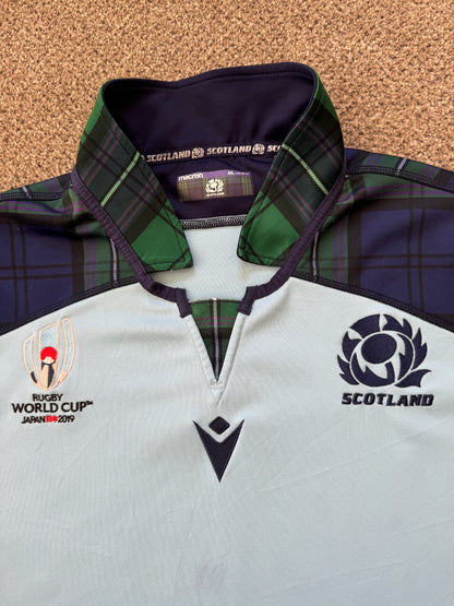 4XL 2019 Scotland Rugby Russell Blue Rugby Shirt