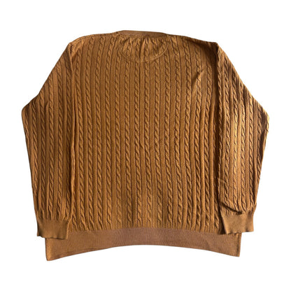 XXL Lincoln Tan Brown Cable Knit Jumper