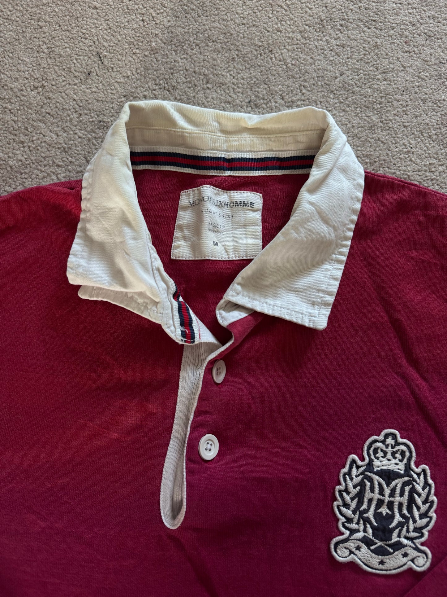 Medium Burgundy Red Rugby Shirt